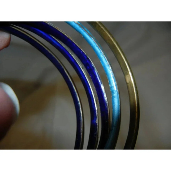 Vintage Cloisonné Enamel Bangle and Mother‎ of Pearl Bracelets Set -five jewelry - Picture 8 of 8